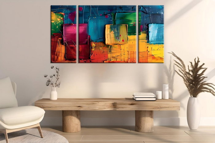 Wallity MXC08 Set de 3 Pinturas Decorativas en Lienzo Multicolor
